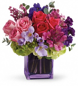 Teleflora's Exquisite Beauty Bouquet Fresh Flowers in a Keepsake Cube