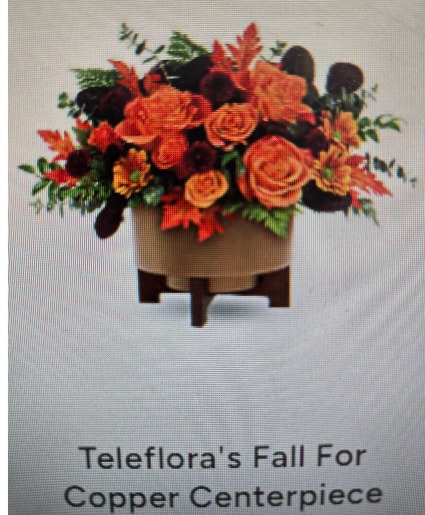Teleflora's Fall For Copper Centerpiece Stylized