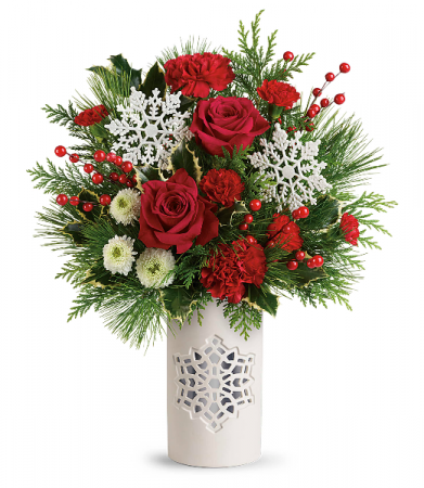 Teleflora's Flurry Of Elegance Bouquet Christmas Arrangement
