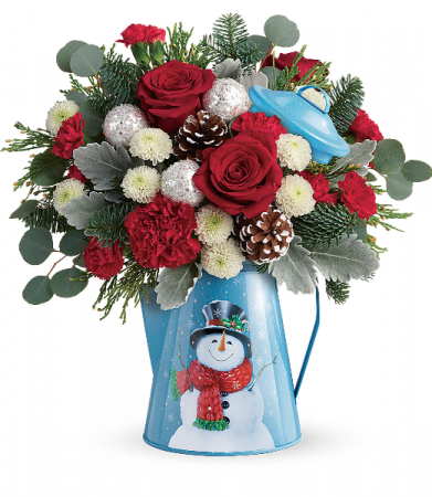Teleflora's Frosty Enchantment Bouquet Christmas Arrangement