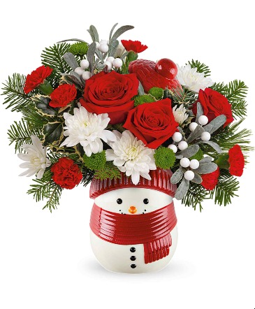 Teleflora's Frosty Wishes Bouquet Christmas Arrangement in Winnipeg, MB | MYRA ROSE FLORIST