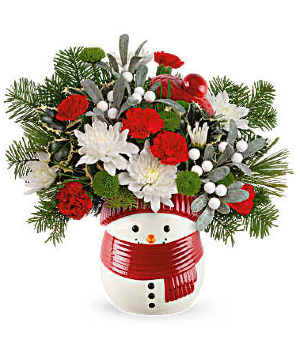 Teleflora's Frosty Wishes Bouquet Christmas Arrangment