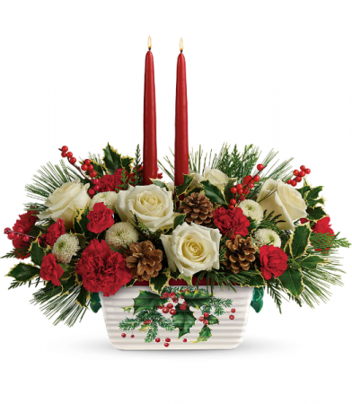 Teleflora's Halls of Holly Centerpiece