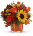 Teleflora's Hello Autumn Fresh Flowers in Cube 