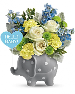 Hello Sweet Baby boy - 708 Flower arrangement 