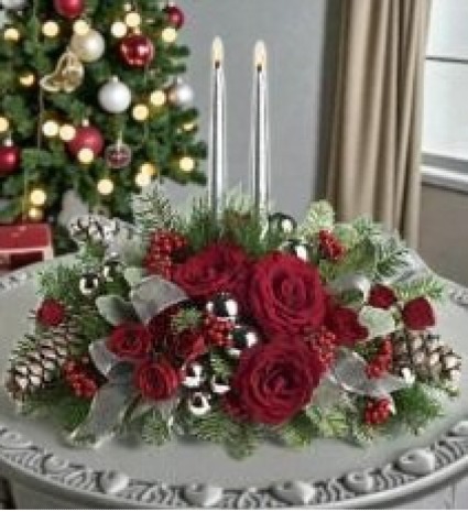 Teleflora's Joyous Glow Centerpiece Christmas