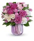 Teleflora's Lavender in Bloom Bouquet Fresh Arrangement with a Teleflora Keepsake