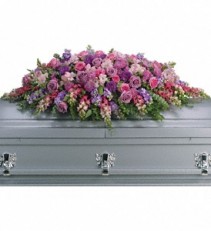 Teleflora's Lavender Tribute Casket Spray Full Length Casket Spray 