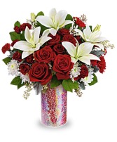 Teleflora's Love Sparkles Bouquet Vase Arrangement