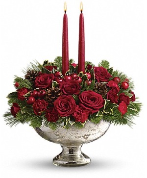 Teleflora's Mercury Glass Bowl Bouquet  