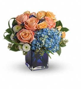 Teleflora's Modern Blush Fresh Flowers in a Keepsake Cube