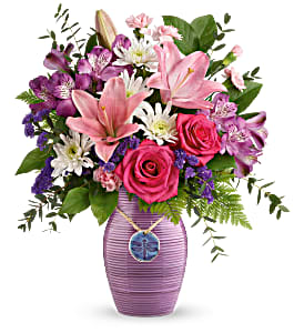Teleflora's My Darling Dragonfly Bouquet Fresh Flowers in a Keepsake Vase