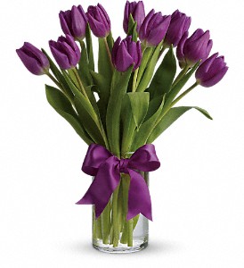Teleflora's Passionate Purple Tulips Vased Arrangement