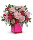 Teleflora's Pink Empowerment Bouquet Fresh Arrangement with a Teleflora Keepsake