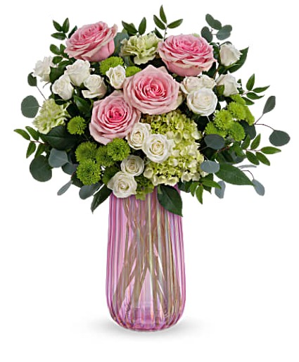 Teleflora's pink radiance bouquet vase