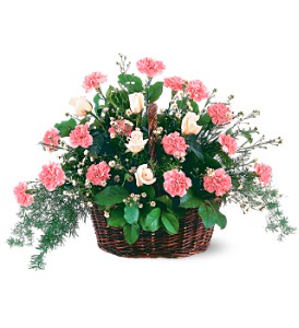 Teleflora's Pink Reverence Arrangement Sympathy Basket Arrangement