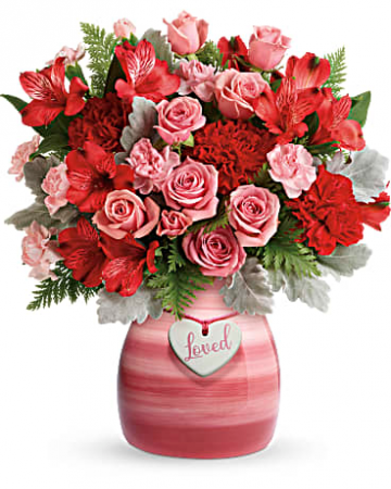 Teleflora's Playfully Pink Bouquet Vase Arrangement