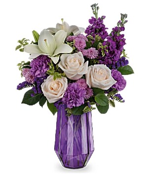 Teleflora's precious amethyst Dark purple vase