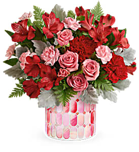 Teleflora's Precious Pink Bouquet Fresh Arrangement with a Teleflora Keepsake