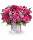 Teleflora's Radiantly Rosy Bouquet Vase Arranagement