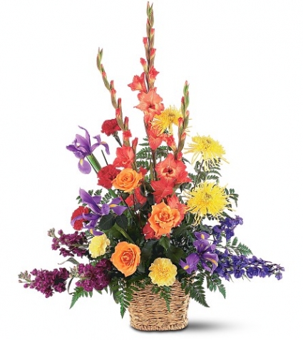 Teleflora's Rainbow Basket sympathy