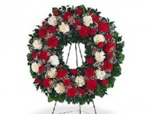Teleflora's Red & White Carnations Wreath #14