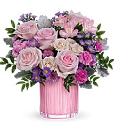 Teleflora's Rosy Pink Bouquet Fresh Arrangement with a Teleflora Keepsake