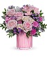 Teleflora's Rosy Pink Bouquet Fresh Arrangement with a Teleflora Keepsake