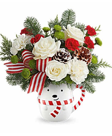 Teleflora's Send A Hug Bear Hugs and Wishes Flower Arrangement in Denison, TX | JUDY'S FLOWER SHOPPE