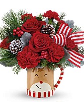 Teleflora's Send A Hug Reindeer Wish Bouquet Christmas 