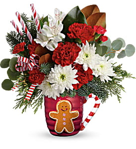 Teleflora's Send A Hug Winter Sips Bouquet Fresh Arrangement