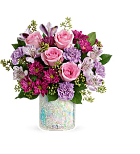 Teleflora's Shine in Style Bouquet Fresh Arrangement in a Keepsake Container