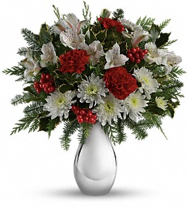 Teleflora's Silver and Snowflakes   TWR08-3 Christmas Floral Arrangement