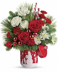 Teleflora's Snow Day Bouquet Christmas arrangement