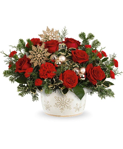 Teleflora's Snowflake Symphony Bouquet Christmas Arrangement