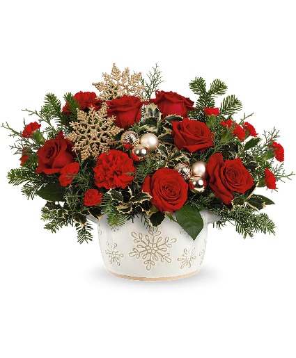 Teleflora's Snowflake Symphony  Centerpiece