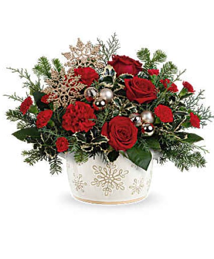 Teleflora's Snowflake Symphony Centerpiece 