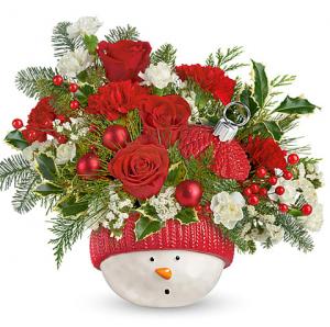 Teleflora's Snowman Ornament Bouquet Christmas