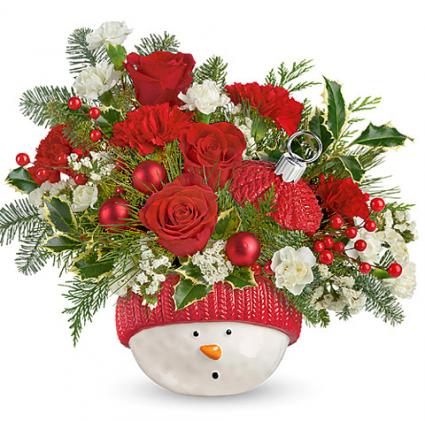 Teleflora's Snowman Ornament Bouquet Christmas