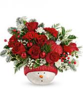 Teleflora's Snowman Ornament Bouquet Christmas