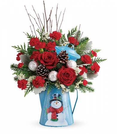 Teleflora's Snowy Daydreams Bouquet Christmas Arrangement