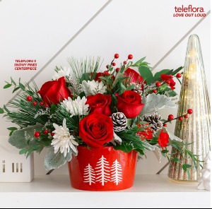 Teleflora's Snowy Pines Centerpiece 