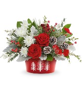 Teleflora's Snowy Pines Centerpiece All-Around