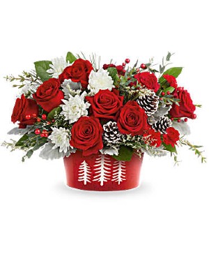 Teleflora's Snowy Pines Centerpiece Bouquet