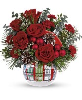 Teleflora's Snowy Village bouquet Centerpiece