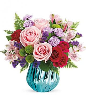 Teleflora's Sparkle and Bloom Bouquet Vase Arrangement