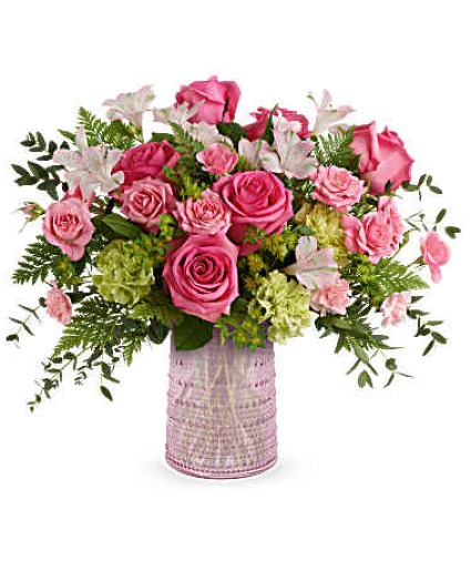 Teleflora's Sparkling Carafe Bouquet Fresh Arrangement in a Teleflora Keepsake