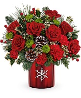 Teleflora's Stunning Snowflake Bouquet Christmas Arrangement