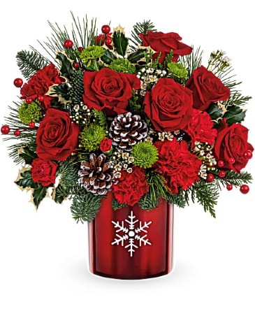 Teleflora's Stunning Snowflake Bouquet Christmas Arrangement in Denison, TX | JUDY'S FLOWER SHOPPE