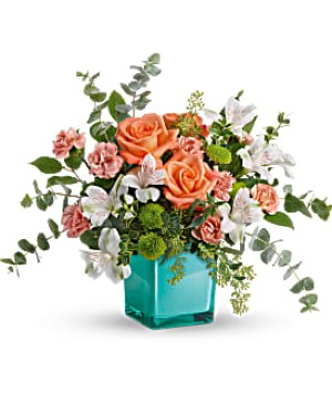 Teleflora's Sunset Splash Bouquet Fresh Arrangement with a Teleflora Keepsake